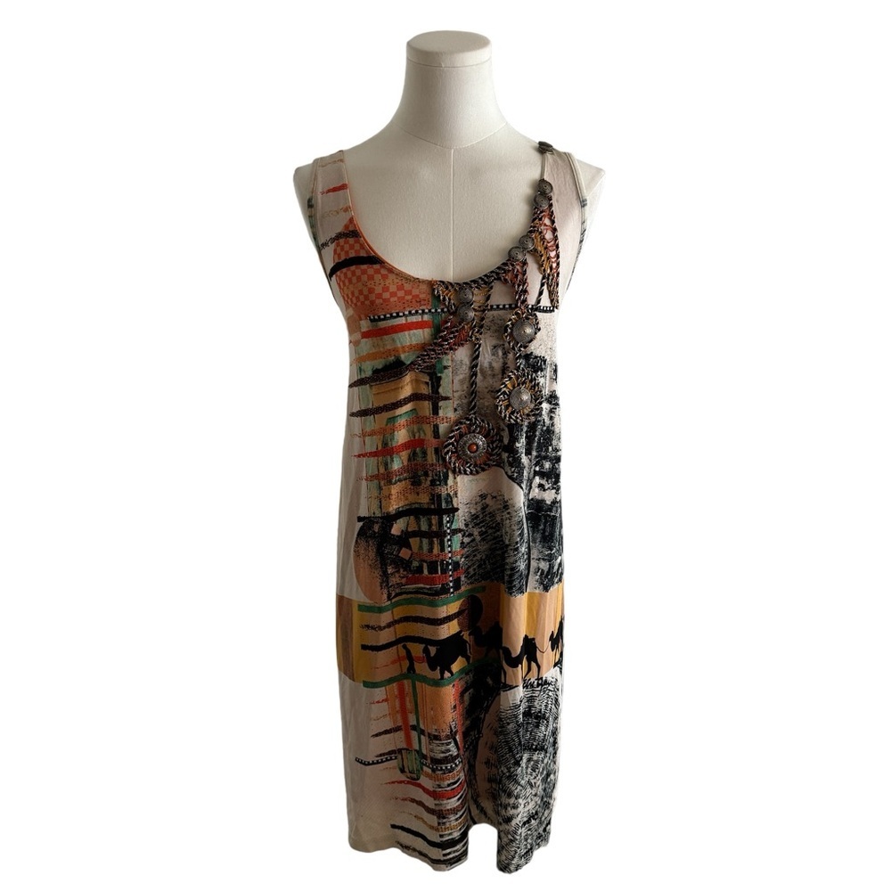 SAVE THE QUEEN Made in Italy Dress Camel Safari Orange Size Small S Pendant Mini